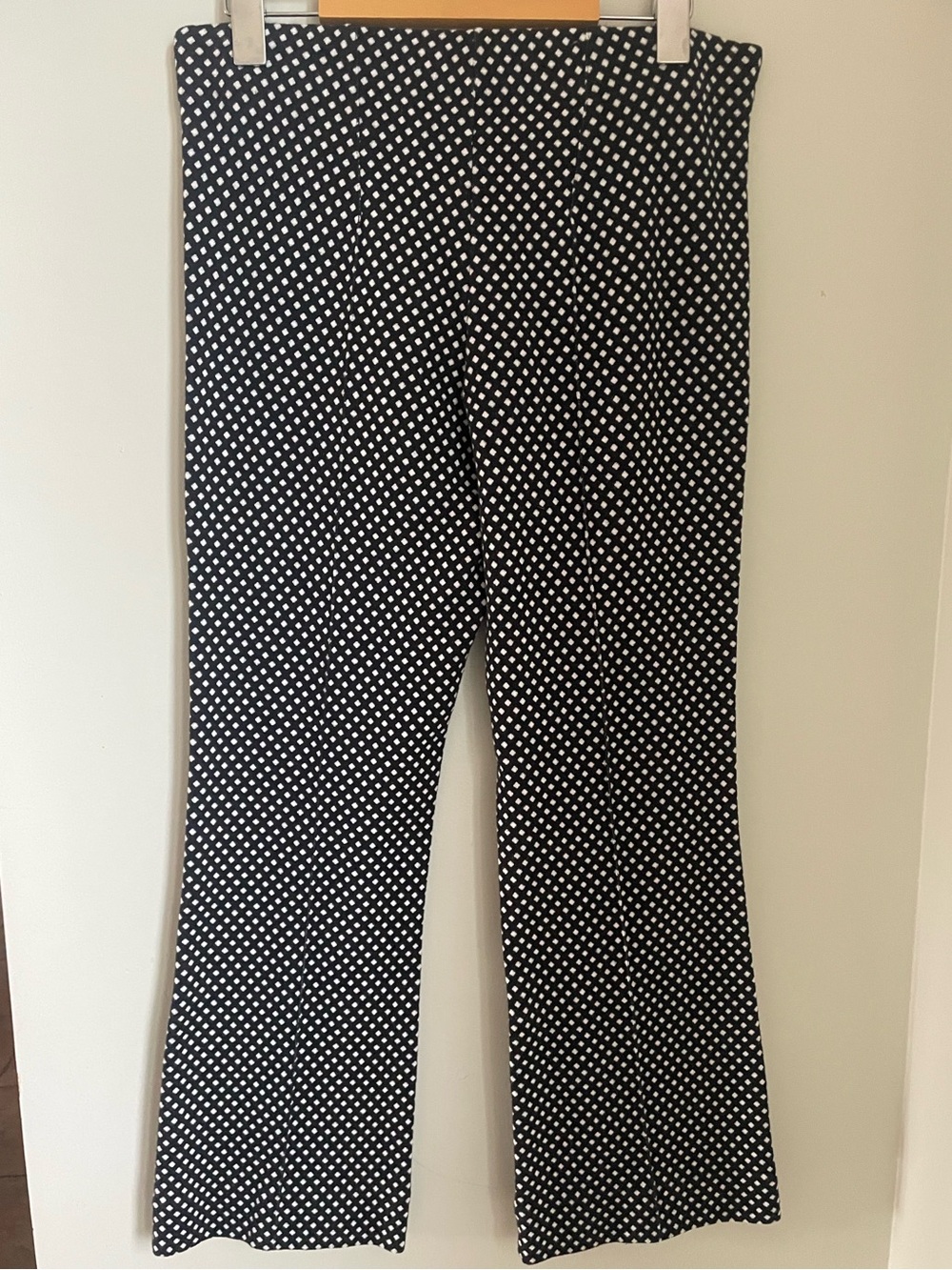 Anthropologie The Essential Crop Pants Flare Diamond Print Trouser Size Small - Picture 6 of 11